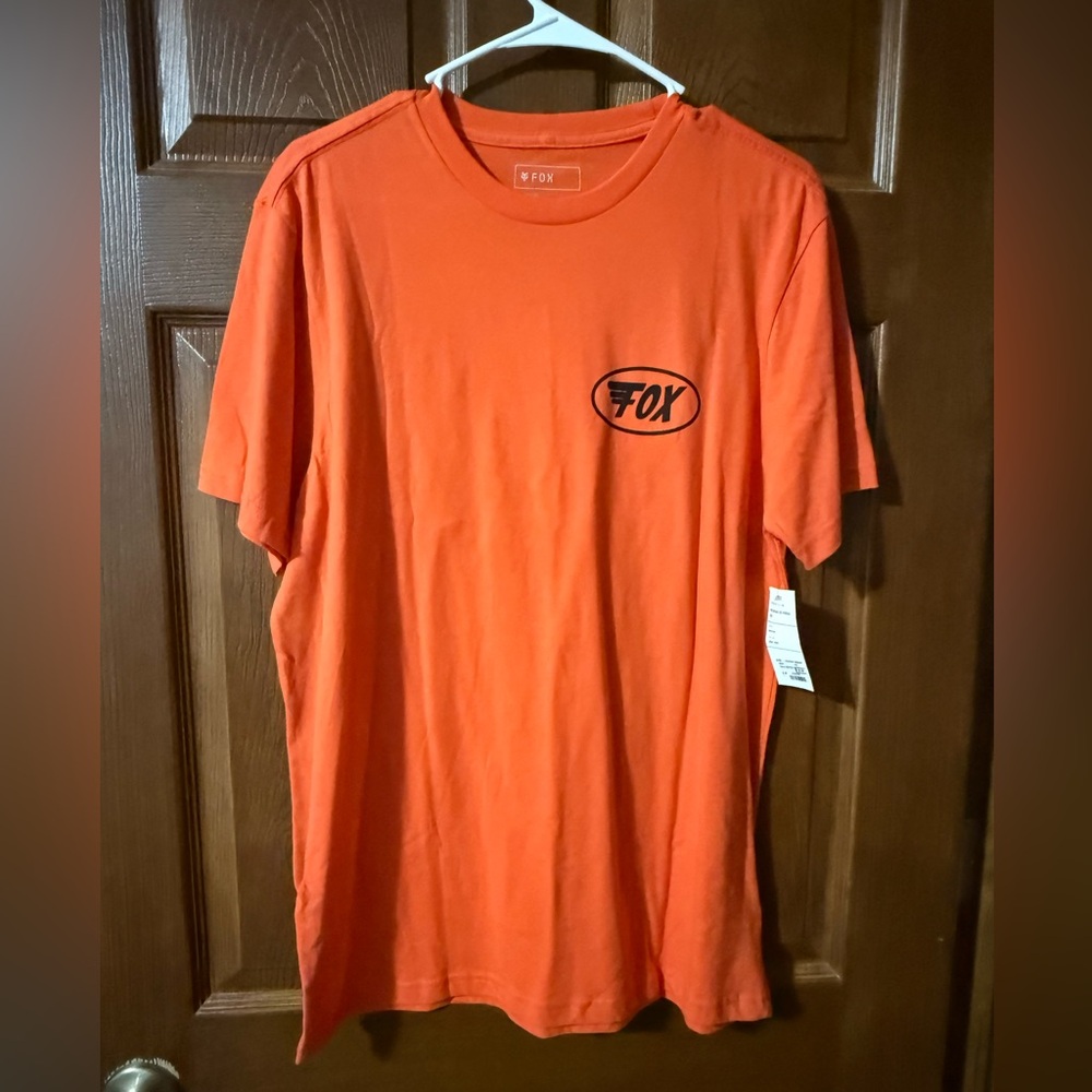 Fox Orange Short Sleeve Crewneck Tee with Black Logo